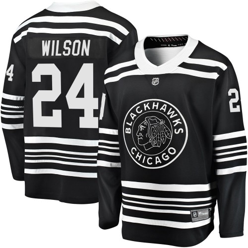 Fanatics Branded Chicago Blackhawks 24 Doug Wilson Premier Black Breakaway Alternate 2019/20 Men's NHL Jersey