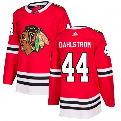 Adidas Chicago Blackhawks 44 John Dahlstrom Authentic Red Home Men's NHL Jersey
