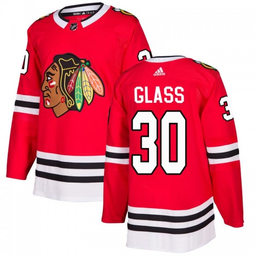 Adidas Chicago Blackhawks 30 Jeff Glass Authentic Red Home Men's NHL Jersey