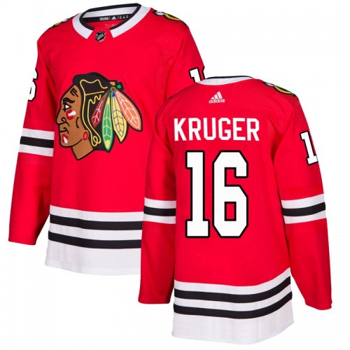 Adidas Chicago Blackhawks 16 Marcus Kruger Authentic Red Home Men's NHL Jersey