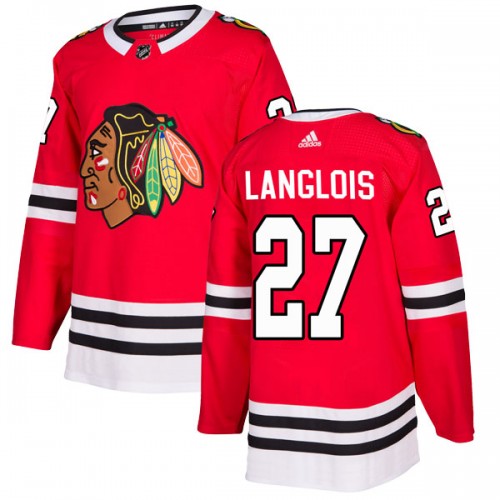 Adidas Chicago Blackhawks 27 Jeremy Langlois Authentic Red Home Men's NHL Jersey