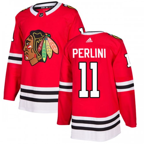 Adidas Chicago Blackhawks 11 Brendan Perlini Authentic Red Home Men's NHL Jersey