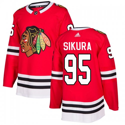 Adidas Chicago Blackhawks 95 Dylan Sikura Authentic Red Home Men's NHL Jersey