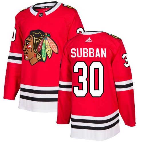 Adidas Chicago Blackhawks 30 Malcolm Subban Authentic Red ized Home Men's NHL Jersey