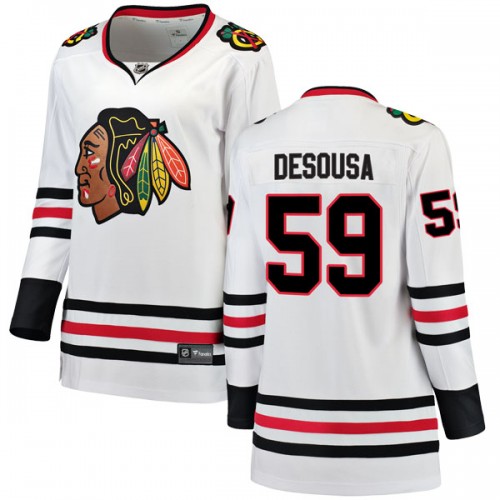 Fanatics Branded Chicago Blackhawks 59 Chris DeSousa White Breakaway Away Women's NHL Jersey