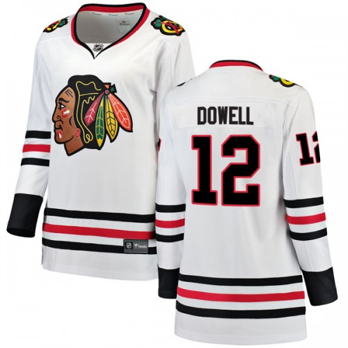 Fanatics Branded Chicago Blackhawks 12 Jake Dowell White Breakaway Away Women's NHL Jersey