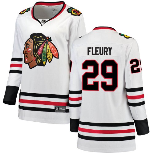 Fanatics Branded Chicago Blackhawks 29 Marc-Andre Fleury White Breakaway Away Women's NHL Jersey