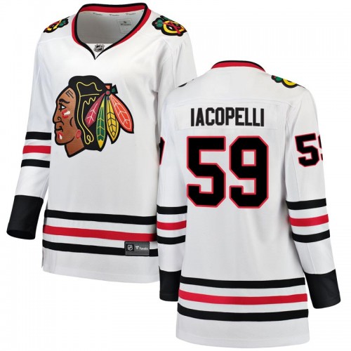 Fanatics Branded Chicago Blackhawks 59 Matt Iacopelli White Breakaway Away Women's NHL Jersey