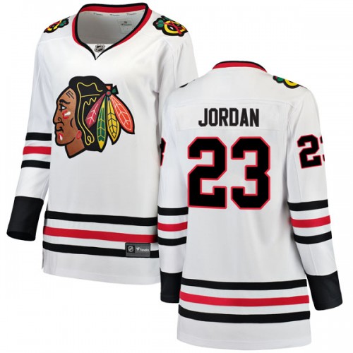 Fanatics Branded Chicago Blackhawks 23 Michael Jordan White Breakaway Away Women's NHL Jersey