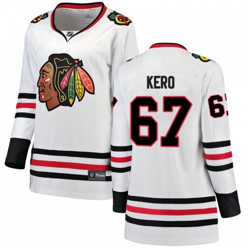 Fanatics Branded Chicago Blackhawks 67 Tanner Kero White Breakaway Away Women's NHL Jersey