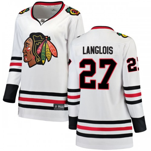 Fanatics Branded Chicago Blackhawks 27 Jeremy Langlois White Breakaway Away Women's NHL Jersey