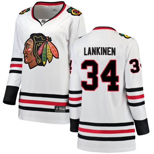 Fanatics Branded Chicago Blackhawks 34 Kevin Lankinen White ized Breakaway Away Women's NHL Jersey