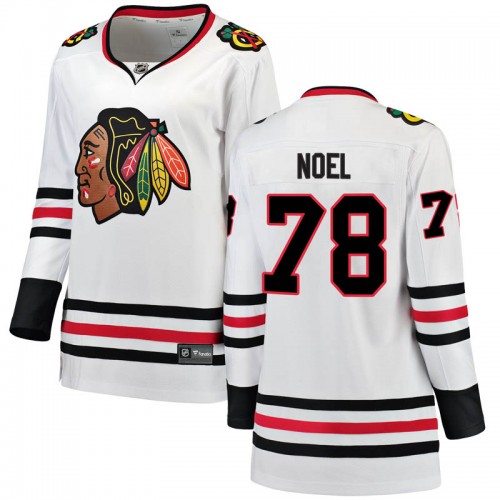 Fanatics Branded Chicago Blackhawks 78 Nathan Noel White Breakaway Away Women's NHL Jersey