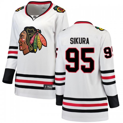 Fanatics Branded Chicago Blackhawks 95 Dylan Sikura White Breakaway Away Women's NHL Jersey