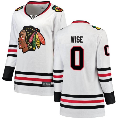 Fanatics Branded Chicago Blackhawks 0 Jake Wise White Breakaway Away Women's NHL Jersey
