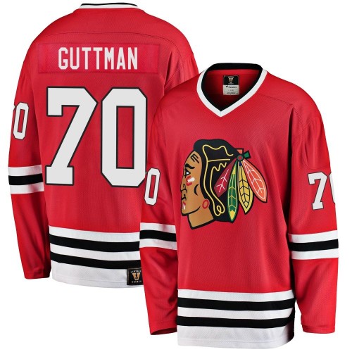 Fanatics Branded Chicago Blackhawks 70 Cole Guttman Premier Red Breakaway Heritage Youth NHL Jersey