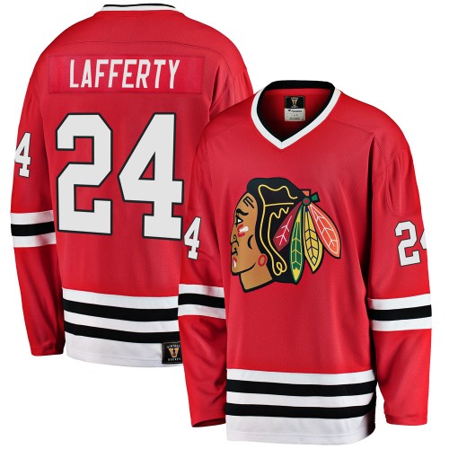 Fanatics Branded Chicago Blackhawks 24 Sam Lafferty Premier Red Breakaway Heritage Youth NHL Jersey