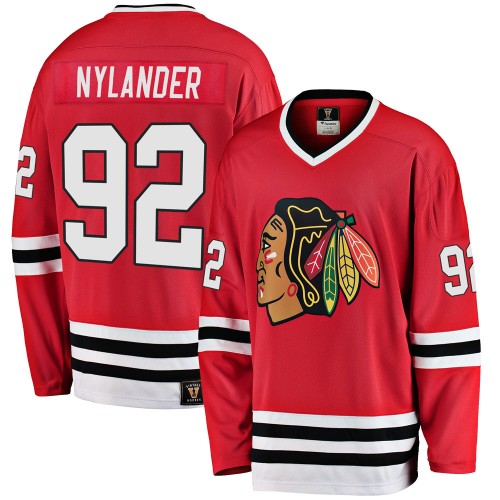 Fanatics Branded Chicago Blackhawks 92 Alexander Nylander Premier Red Breakaway Heritage Youth NHL Jersey