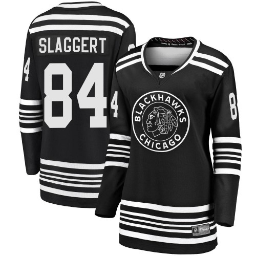 Fanatics Branded Chicago Blackhawks 84 Landon Slaggert Premier Black Breakaway Alternate 2019/20 Women's NHL Jersey