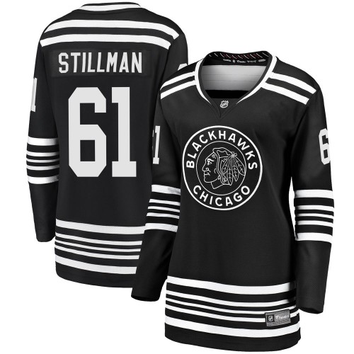 Fanatics Branded Chicago Blackhawks 61 Riley Stillman Premier Black Breakaway Alternate 2019/20 Women's NHL Jersey