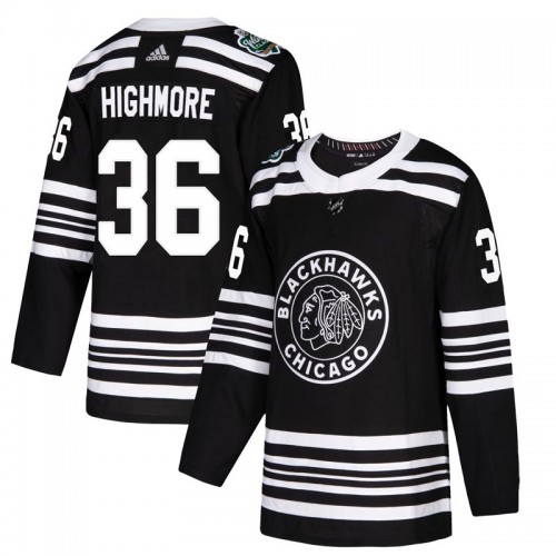 Adidas Chicago Blackhawks 36 Matthew Highmore Authentic Black 2019 Winter Classic Youth NHL Jersey