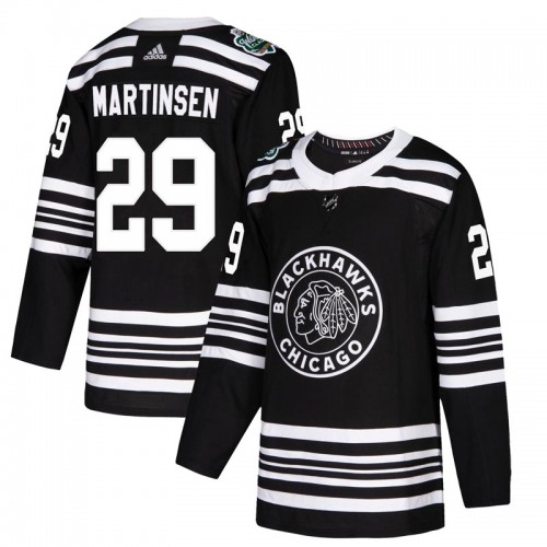 Adidas Chicago Blackhawks 29 Andreas Martinsen Authentic Black 2019 Winter Classic Youth NHL Jersey