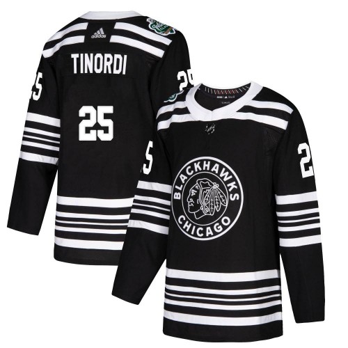 Adidas Chicago Blackhawks 25 Jarred Tinordi Authentic Black 2019 Winter Classic Youth NHL Jersey