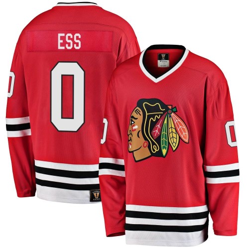 Fanatics Branded Chicago Blackhawks 0 Joshua Ess Premier Red Breakaway Heritage Men's NHL Jersey