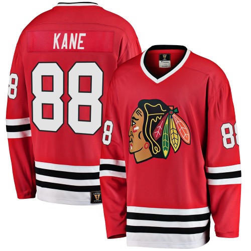 Fanatics Branded Chicago Blackhawks 88 Patrick Kane Premier Red Breakaway Heritage Men's NHL Jersey