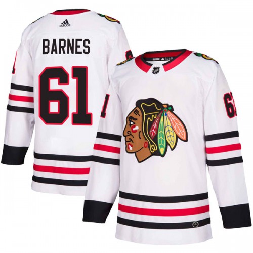 Adidas Chicago Blackhawks 61 Tyler Barnes Authentic White Away Men's NHL Jersey