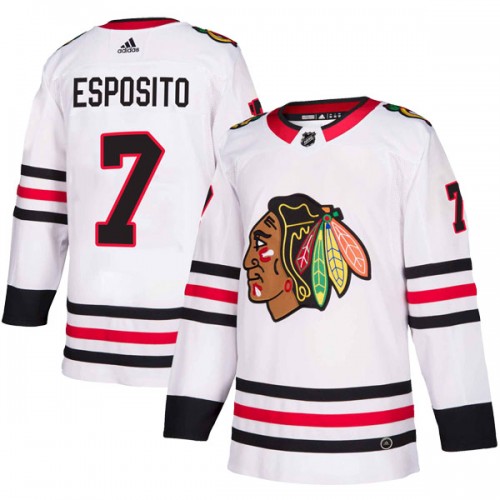 Adidas Chicago Blackhawks 7 Phil Esposito Authentic White Away Men's NHL Jersey