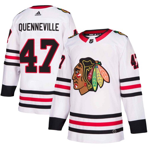 Adidas Chicago Blackhawks 47 John Quenneville Authentic White ized Away Men's NHL Jersey