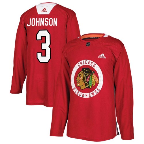 Adidas Chicago Blackhawks 3 Jack Johnson Authentic Red Home Practice Youth NHL Jersey