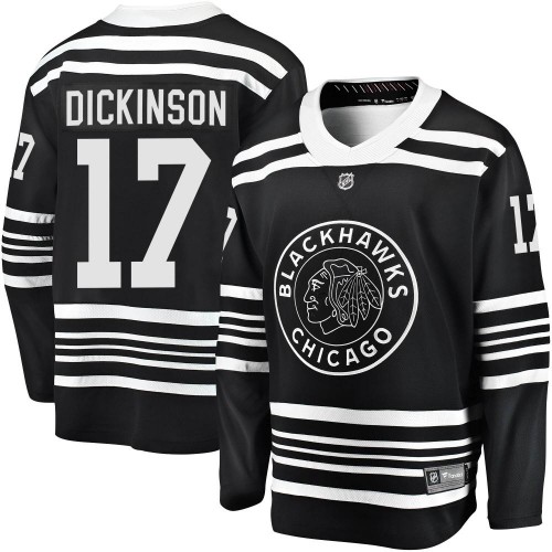 Fanatics Branded Chicago Blackhawks 17 Jason Dickinson Premier Black Breakaway Alternate 2019/20 Youth NHL Jersey