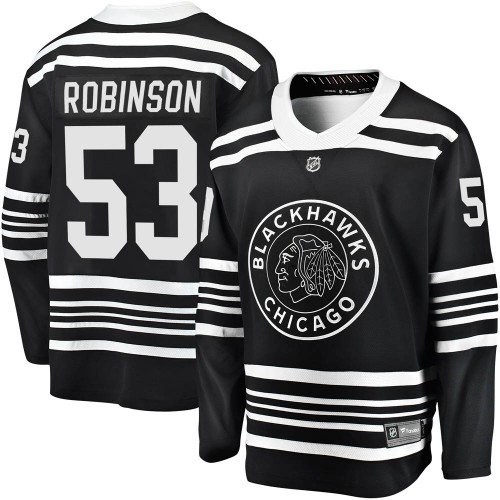 Fanatics Branded Chicago Blackhawks 53 Buddy Robinson Premier Black Breakaway Alternate 2019/20 Youth NHL Jersey