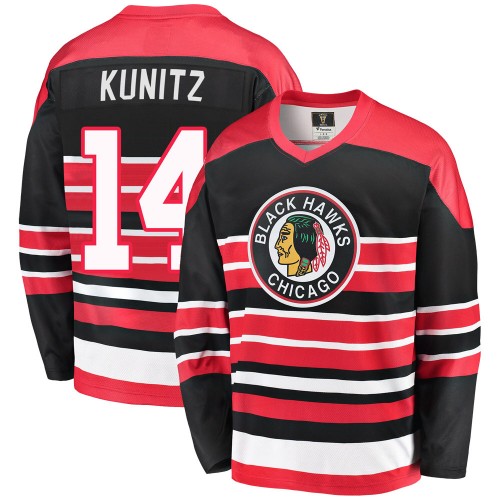 Fanatics Branded Chicago Blackhawks 14 Chris Kunitz Premier Red/Black Breakaway Heritage Men's NHL Jersey