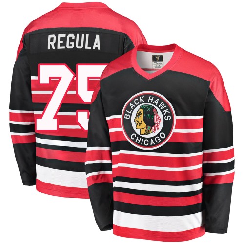 Fanatics Branded Chicago Blackhawks 75 Alec Regula Premier Red/Black Breakaway Heritage Men's NHL Jersey