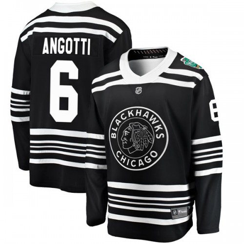 Fanatics Branded Chicago Blackhawks 6 Lou Angotti Black 2019 Winter Classic Breakaway Youth NHL Jersey