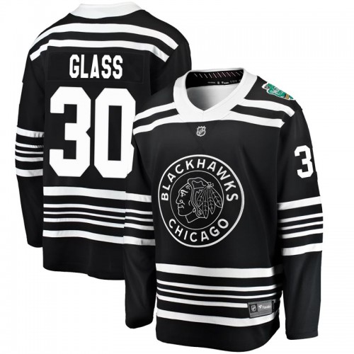 Fanatics Branded Chicago Blackhawks 30 Jeff Glass Black 2019 Winter Classic Breakaway Youth NHL Jersey