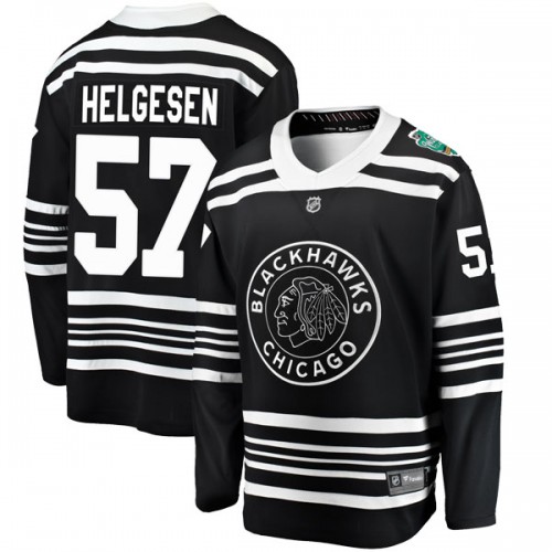 Fanatics Branded Chicago Blackhawks 57 Kenton Helgesen Black 2019 Winter Classic Breakaway Youth NHL Jersey