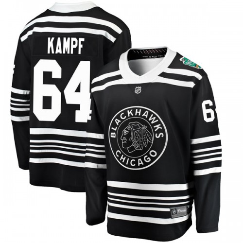 Fanatics Branded Chicago Blackhawks 64 David Kampf Black 2019 Winter Classic Breakaway Youth NHL Jersey