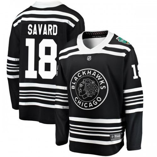 Fanatics Branded Chicago Blackhawks 18 Denis Savard Black 2019 Winter Classic Breakaway Youth NHL Jersey