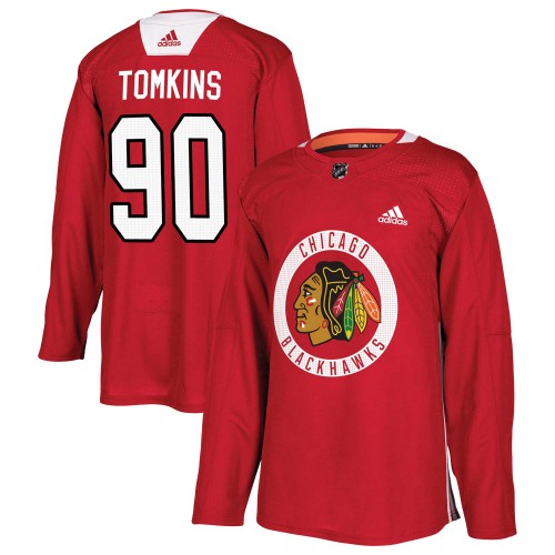 Adidas Chicago Blackhawks 90 Matt Tomkins Authentic Red Home Practice Men's NHL Jersey