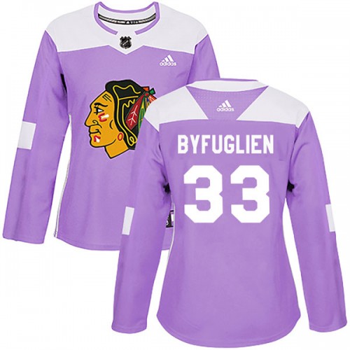 Adidas Chicago Blackhawks 33 Dustin Byfuglien Authentic Purple Fights Cancer Practice Women's NHL Jersey