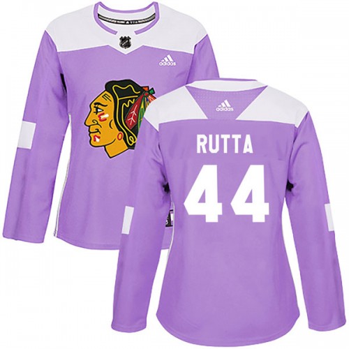 Adidas Chicago Blackhawks 44 Jan Rutta Authentic Purple Fights Cancer Practice Women's NHL Jersey