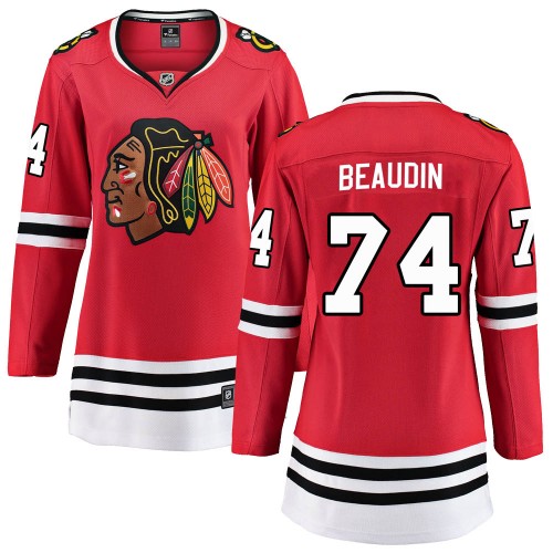 Fanatics Branded Chicago Blackhawks 74 Nicolas Beaudin Red ized Breakaway Home Women's NHL Jersey