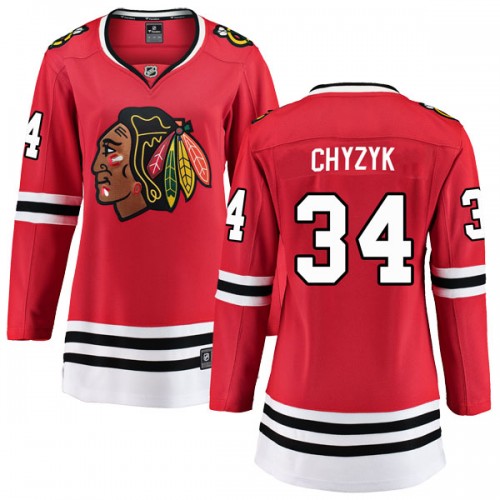 Fanatics Branded Chicago Blackhawks 34 Bryn Chyzyk Red Breakaway Home Women's NHL Jersey