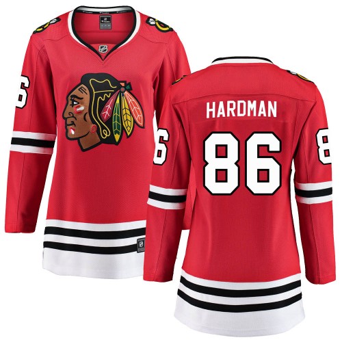 Fanatics Branded Chicago Blackhawks 86 Mike Hardman Red Breakaway Home Women's NHL Jersey