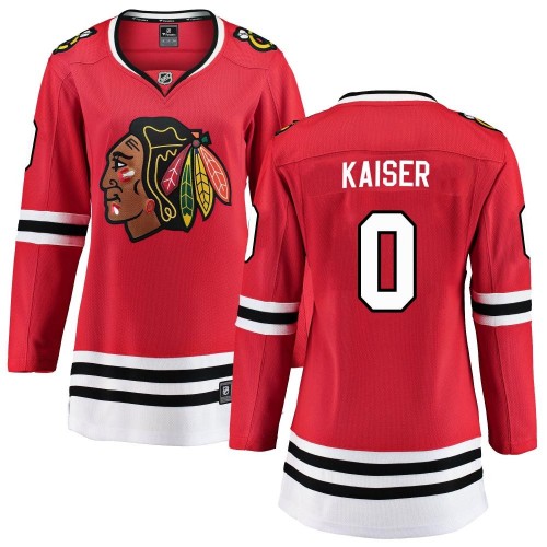 Fanatics Branded Chicago Blackhawks 0 Wyatt Kaiser Red Breakaway Home Women's NHL Jersey