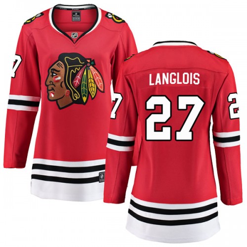 Fanatics Branded Chicago Blackhawks 27 Jeremy Langlois Red Breakaway Home Women's NHL Jersey